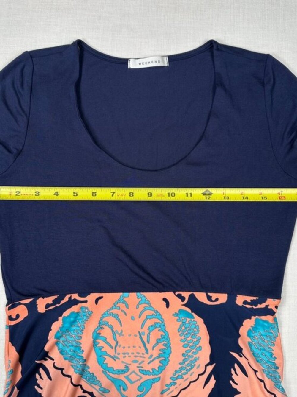Weekend‎ Juniors Bodycon Maxi Dress Large Long Sleeve Boho Print Colorful Resort - Picture 9 of 10